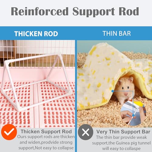 Guinea Pig Hideout with Curtain Bunny Hideout Guinea Pig Tent(Green Alpaca) | Washable Bunny Hideaway Tent Bottomless Guinea pig bed cage accessories for Ferret,Rat,hamster,Hedgehog,small animal bed ﻿