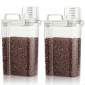 TBMax Small Dog Cat Food Storage Containers 2 Pack, Travel-Friendly Pet Food Container with Spout & Measuring Cup, Kid-Friendly Pet Feeding Dispenser, Portable Dog Treat Bird Seed Container -Beige - color: Beige -2Pcs 3Qt