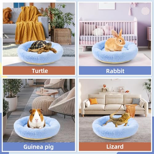 FEBSNOW Guinea Pig Bed, Soft Fleece Hamster Bed for Small Animals | Washable Warm Fleece Material, For Guinea Pigs and Hamsters Other Small Animal, Cosy Sleeping , Anti-Slip Bottom - color: Blue, size: 11.8 inches x 11.8 inches