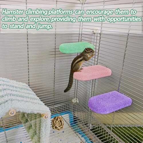 3 Pack Hamster Rat Lava Ledge Platform Teeth Grinding Chewing Toy (L) | Chinchillas Pumice Teeth Grinding Block Perch Stand Jumping Platform Small Animals Cage Accessories for Gerbil Mouse Bird