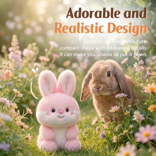 Ditucu Palm-Sized Bunny Stuffed Animals Cute Soft Rabbit Plush Doll Small Plushies Toys Gifts for Kids Pink 6 inch - style: Bunny