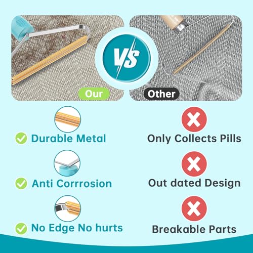 Pet Hair Remover, Dog Cat Carpet Rake, Lint Remover Shaver for Sofas-2pack | Wool Hand Pet Hair Removal Tool, Cleans Carpets Car Cushions Pet Beds Furniture, Works on All Fabric & Rug - color: Sky Blue