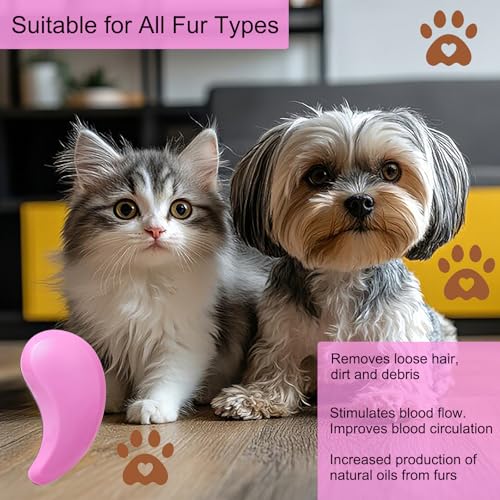 Puppy Brush, Soft Dog Brush for Grooming, Puppy Hair Remover Brush Comb, Grooming Tool for Poodles, Teddy, Yorkies, Maltese, Shih Tzu, Chihuahua, Pink - color: Pink