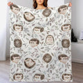 Cute Hedgehog Blanket Super Soft Cozy Throw Blanket, Lightweight Fuzzy Comfy Flannel Blanket Warm Plush for Couch, Sofa, Bed Travel and Camping Gifts 50"x40" - color: Cute Hedgehog, size: 50"x40"