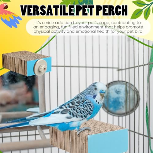 Skyygemm 3 Pcs Bird Chew Toys Parrot Perch Cardboard Platform for Cage Bird Paw Grinding Stand Parrot Cage Playground Exercise Toys for Macaws Small Parakeets Budgies Conure Cockatiel (Small) - size: Small