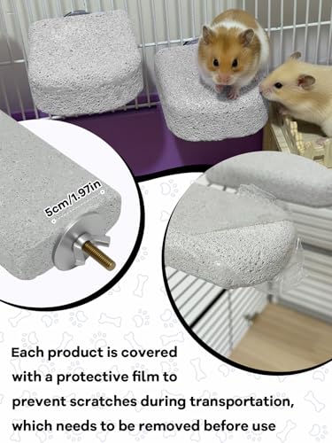 Lava Ledges for Rats 3 Pack Hamster Climbing Ledge Platform Pumice Ledge Shelf Pet Chewing Grinding Toys Small Animals Cage Accessories for Mouse Guinea Pig Gerbil Gray - color: Gray, size: 3 PCS 2.95 x 2.55 x 0.98 inches