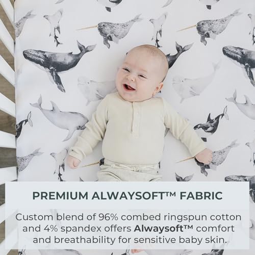 Pobi Baby Pack N Play Sheets for Boys, 2-Pack, Cotton Blend (Seaside) | Playard Sheet, 2-Pack, Graco 38x26, Cotton, Mini Crib Sheet, Soft, Snug, Safe, Pack n Play, Playpen, Travel, Machine Wash - color: Seaside
