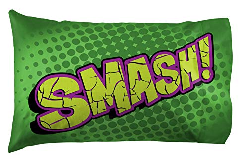 Jay Franco Marvel Hulk Super Soft Kids Pillowcase for Kids, Reversible | Double-Sided Superhero, Microfiber Kids Bedding, Standard Size 20x30, Machine Washable, Kids Gift (Official Marvel Product) - color: Green - Hulk