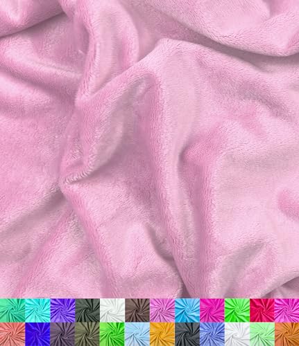 Barcelonetta | Minky Fabric | Plush, Super Soft, Cuddle | Solid Minky | by the Yard | 60" Wide | Baby Blanket, Change Station Cover, Pillow, Scarf, Beanie (Light Pink, 1 Yard) - color: Light Pink, size: 1 Yard