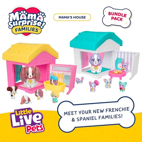 Little Live Pets Dog House Playset Bundle, Mama Surprise Families Frenchie and Spaniel Collection, Interactive Fold-Out Dog Playset Toy for Kids 5+ - style: Frenchie & Spaniel