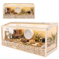 Wooden Hamster Cage, 40inch Large Hamster Enclosure with Openable Top & Stabilized Acrylic for Small Animals, Guinea Pig, Rabbit, Rat, 40" L x 20''W x 20''H Hamster Habitat with Multi-Vent - size: 40.0"L x 20.0"W x 20.0"H