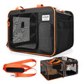 pidipiti 20x14x14 Expandable Large car Carrier for 1 Large /2 Medium Cats | pet Crate for Short Trip or Long road Travel,with zipper lock,pockets,good Visibility,leakproof. - size: 20"L x 14"W x 14"H