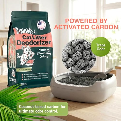 Sprinkle & Sweep: Litter Box Deodorizer Duo - 8oz Bag & Speed Sifter - Cat-Kitten Home Odor Neutralizer, Ultra-Absorbent Formula, Wood Handle Scooper - style: 1 Bag + Speed Sifter