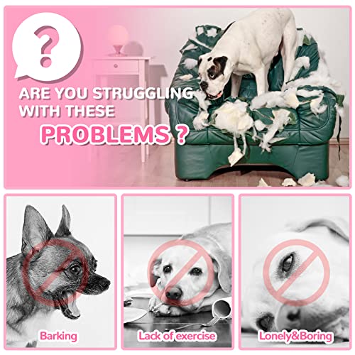 Dog Toys for Aggressive Chewers Large Breed, Fun to Chew (Pink) | German Shepherd, Indestructible Interactive Treat Dog Toys for Large Medium Breeds, Food Grade&Tough Rubber, Chase and Fetch - color: Pink