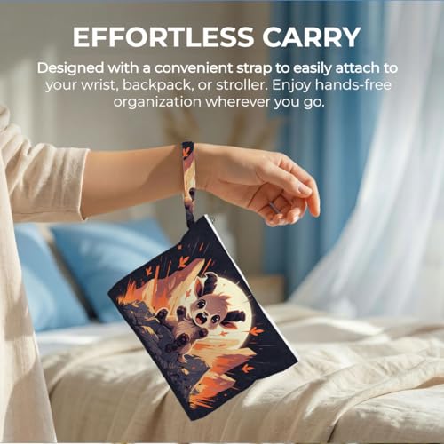 ENGVZ Wet Dry Bag, Waterproof Travel Pouch, Large Zipper Bag For Swimsuits, Diapers, Toiletries, Makeup, Women And Girls - color: Cute Goat