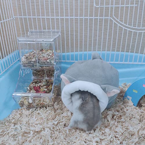 WishLotus Hamster Bed, Soft and Warm Mini House, Non-Slip Sleeping Nest for Dwarf Hamsters, Mini Hedgehogs and Small Pets (Grey) - color: grey