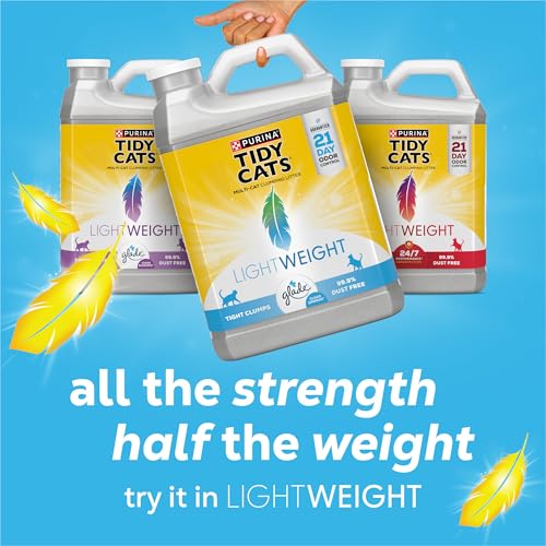 Purina Tidy Cats Clumping Cat Litter, Glade Clear Springs, 38 lb | Lightweight, low dust multi-cat litter with 10-day odor control and fresh floral fragrance - size: 38 Pound (Pack of 1)