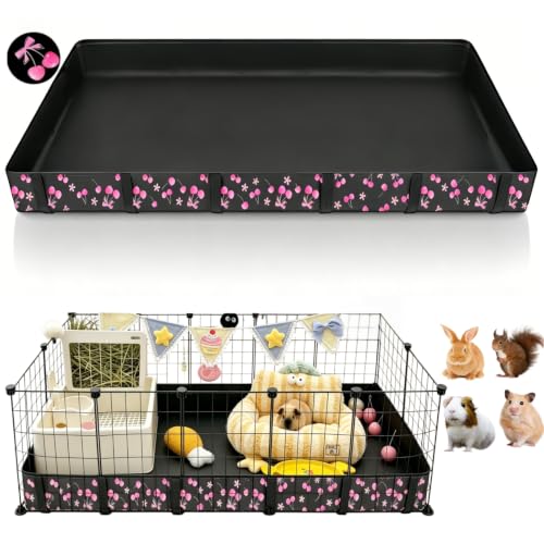 DZWLKJ Waterproof Guinea Pig Cage Liner,Washable Tarp Bottom Base,Cherry Graphic,24"x48", Reusable for Rabbit, Chinchilla, Hedgehog, Ferret & Other Small Animals. - size: C&C 2x4(24x48 inches)