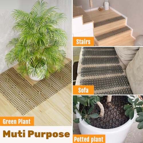 8.5 X 6.5 Inch Scat Mat for Cats with 6 Garden Staples & 6 Ties, 12 Pack Cat Deterrent Mat for Garden Fence & Animal Barrier - size: 12 Pack