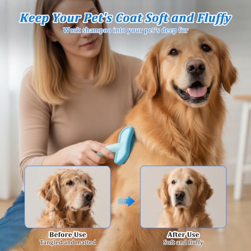 Guinea Pig and Bunny Brush, Beauty Silicone Brush, Soft Smoothing Dog Brush, Shedding Season Helps Untangle Mats and Comb Loose Fur for Chinchillas, Bunnys, Guinea Pigs and Puppies (Blue) - color: Blue