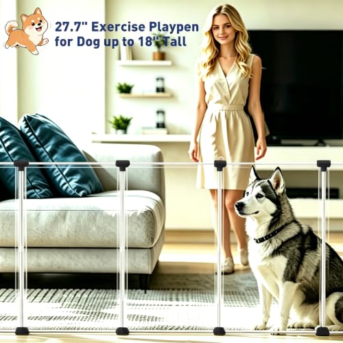 BRIAN & DANY Dog Playpen Portable for Small Animals, Dog Play Pen Indoor, Transparent Pet Playpen for Puppies, Cats, 40" L x 40" W x 28" H | Dog Play Pen Indoor, Transparent Pet Playpen for Puppies, Cats, 40" L x 40" W x 28" H - style: 40" L x 40" W x 28"