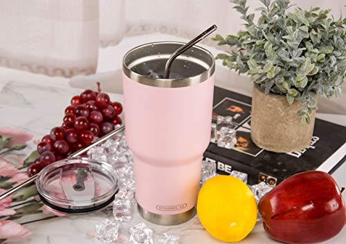 D·S 30oz Sakura Pink Tumbler Double Wall Vacuum Insulated Travel Coffee Mug | Double Wall Vacuum Suit Cold and Hot Drink Fits in standard car cup holders With Splash-Proof Lid - color: Sakura