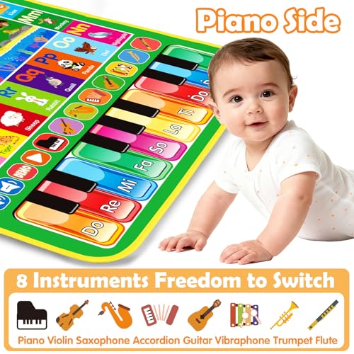 Baby Toys for 1 Year Old Gifts: 3 in 1 Alphabet Animal Piano Music Play Mat | Toddler Toys Age 1-3 Musical Toy 12-18 Months Babies Birthday Christmas Gift for Boys Girls 1 2 3 Year Old