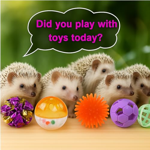 20Pcs Hedgehog Enrichment Toys - Cute Hedgehogs Cage Toy for Cuddling, Photo Props & Enrichment Play - Hedgehog Chew Toys for Boosts Natural Instincts & Daily Exercise