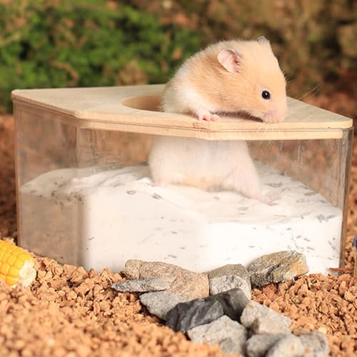 Hamster Sand Bath for Hamsters, Gerbils, Chinchillas, 2.2Lbs Less Dust Chinchilla Bath as Hamster Cage Accessories, Bathing White Sand for Small Animal Bath & Toilet Litter