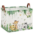 Jungle Safari Nursery Basket -Stackable and Collapsible Animal Basket Hamper ,Freestanding Kid Storage Bin Clothes Book Toy Organizer Bin for Easter Gift( Upgraded Metal Frames) - color: Jungle Safari