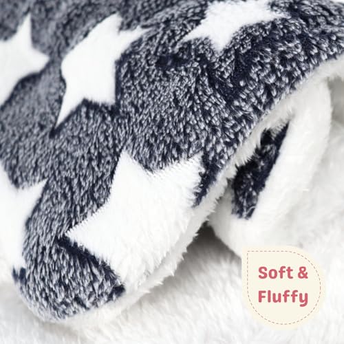 2 Pcs Bunny Bed, Washable Rabbit Bed, Double-Sided Fleece Sleeping Pad for Guinea Pig, Dwarf Rabbit, Chinchilla, Ferret, Hamster, Warm Small Animal Cage Mat, 13x10in, Gray Star - color: Gray Star