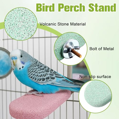 4 Pack Bird Beak Grinding Stone, Pumice Lava Ledge for Birds, Chinchillas, Hamsters, Parrots, Bird Perch Stand Climbing Ledge, Teeth & Beak Grinding Block(Long) - size: Long