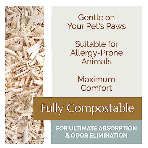 AubiZoo High Grade Small Animal Hemp Bedding, Ultra Absorbent Blend of Hemp Pieces Designed for The Comfort of Pets, Rat Cages, Guinea Pigs, Bunny Rabbit, Reptile Terrarium, Bird, Easy Size 3kg 6.6lb - size: 6.6 Lbs