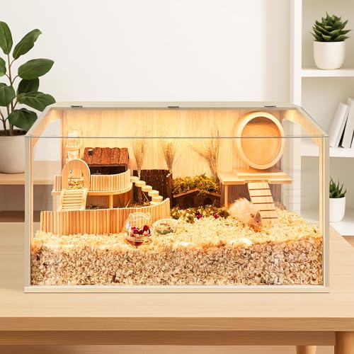 Prolee Hamster Cage Chewproof, Large Hamster Cage,Guinea Pig Cages Openable Top with Acrylic Sheets Solid Built, Hamster Habitat 24" - size: 24.0"L x 16.0"W x 16.0"H