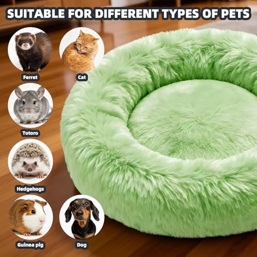 2 Pack 15.7in Plush Warm Pet Bed for Guinea Pigs, Dwarf Rabbits | 15.7×15.7in nest bed with raised anti-slip edges, thick plush winter warm, washable, offers private safe space