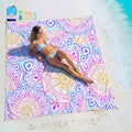 BYDOLL Beach Blanket Waterproof Sandproof,78''X81''/78''X110'' Large Sand Free Oversized Lightweight Sand Resistant Blanket, Picnic Mat for Beach Travel Camping Hiking Essentials - color: Mandala, size: 78''X110"