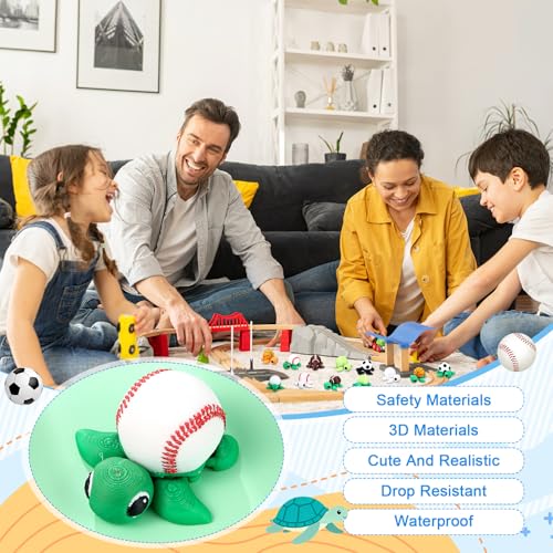 Honoson 12 Pcs 3D Printed Animals 5-7cm, Ball Turtles | Articulated Fidget Animals, Flexible 3D Printed Figures for Stress Relief, Cute Mini Joints for Party Favors and Display - size: 5-7cm, style: Ball Turtles