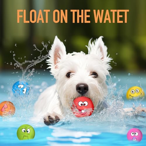 Squeaky Dog Toys Funny Face Chewing Latex Rubber Soft Fetch Play Interactive Dog Squeaky Balls for Puppy Small Medium Pet Dog (12PCS) - color: Smile Face 12PCS