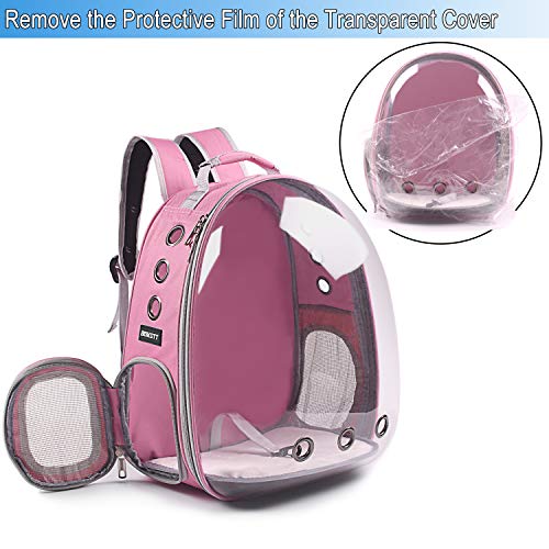 Cat Backpack Carrier, Pet Backpack, Breathable Cat Dog Space Capsule Backpack, Airline-Approved for Small Cats Dogs Birds Bunny Travel Hiking - color: BUBBLE-PK