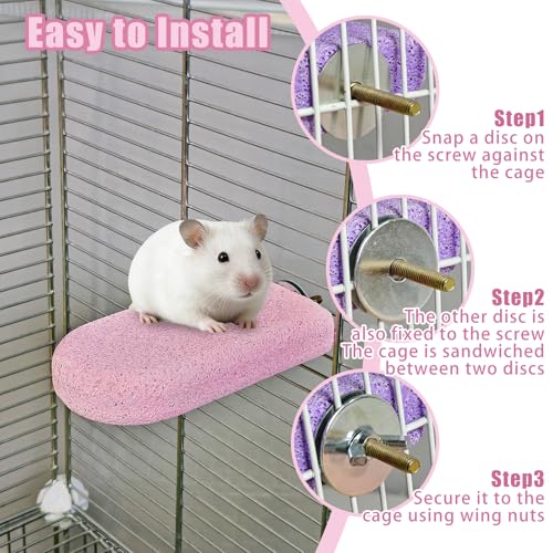 2 Pack Hamster Rat Lava Ledge Platform Teeth Grinding Chewing Toy (L)
