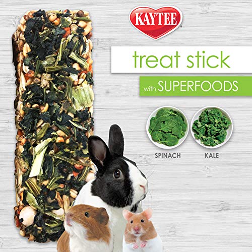 Kaytee Small Animal Treat Stick with Superfoods, Spinach & Kale, 5.5 oz (Pack of 2) - size: 5.5 Ounce (Pack of 2), style: Spinach & Kale
