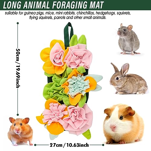 Rabbit Foraging Mat, Guinea Pig Toys19.69" X 10.63"Small Animal Foraging Mat,Enrichment Toy Promotes Natural Foraging Behavior and Mental Stimulation for Rabbits Ferrets Chinchillas - color: yellow