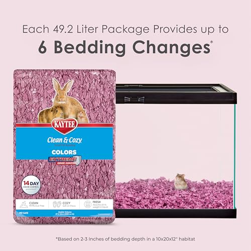Kaytee Clean & Cozy Colors, Small Animal Bedding with Extreme Odor Control, Plum, 49.2 Liters - color: Plum, size: 49.2 Liter