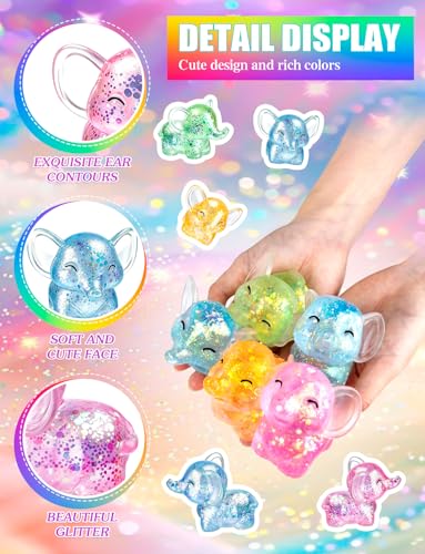 8PCS Elephant Sugar Ball Stress Balls Elephants Sensory Fidget Toys for Kid | Animal Stress Relief Toys for Classroom Prizes Party Favors - style: 8PCS (Elephant)