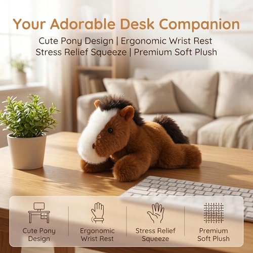 YUKOUQIAN Horse Stuffed Animal Cute Plush Doll Toy 5.5 inch for Girls Boys Christmas (pa Brown Horse) - style: pa brown horse