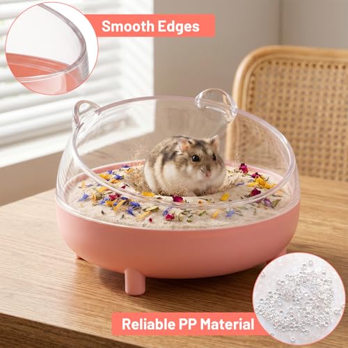 Hamster Sand Bath Container Hamster Bathtub Plastic Dust Bath Box | Hamsters Bathroom Toilet, Easy to Clean, for Dwarf Hamsters, Mice Gerbil, and Small Animals