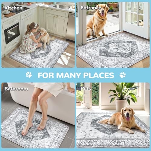 Lahome Reusable Washable Puppy Pads - 2 Pack Super Absorbent & Waterproof Dog Training Mats for Potty, Crate and Floor - Leakproof Pee Pads with Non-Slip Backing (Gray, 36"x48") - color: Gray, size: 3FT x 4FT (Pack of 2)