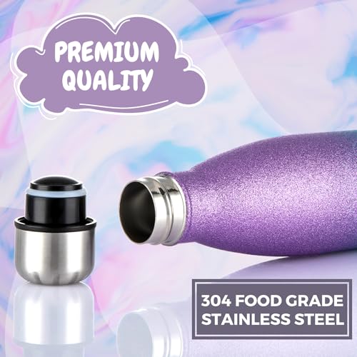 Onebttl Bunny Gifts for Women Girls, 17oz Stainless Steel Water Bottle for Rabbit Lovers, Blue & Purple Glitter with Laser Engraved Design, Bunny Lover Gifts for Easter, Christmas, Birthday