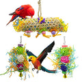 EBaokuup 3Pack Bird Chewing Toys Foraging Shredder Toy Parrot Cage Bird Loofah Hanging Toy for Cockatiel Conure African Grey Parrot - color: 3 PCS