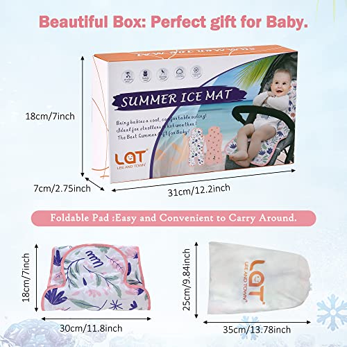 Gel Car Seat Cooler Pad,1 Pack Double Sides-Universal Baby Stroller Ice Cushion,Summer Cooling Seat Liner,Multifunctional Suitable for Baby Dining Chair,Child Safety Seat (Pink Flowers +Peach) - color: Pink Flowers +Peach